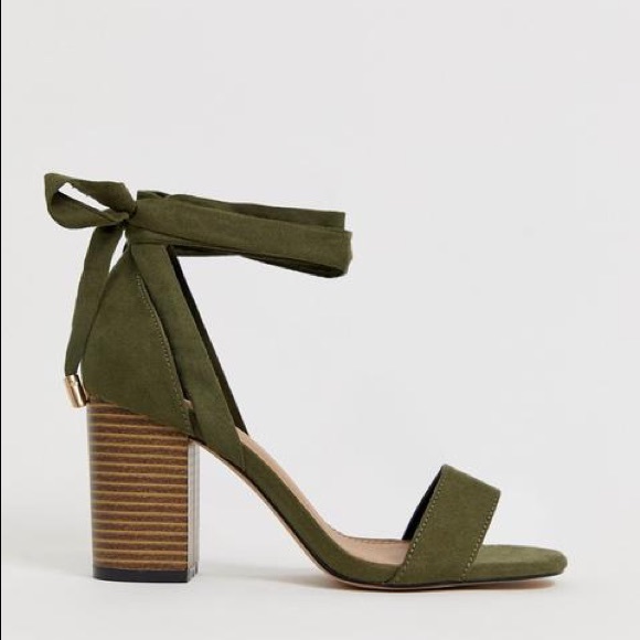 ASOS Strappy Wrap Around Tie Block Heel - Picture 2 of 3